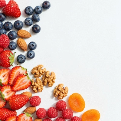 Healthy snacking options with fruits and nuts