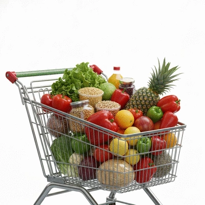 Grocery shopping for budget-friendly healthy foods