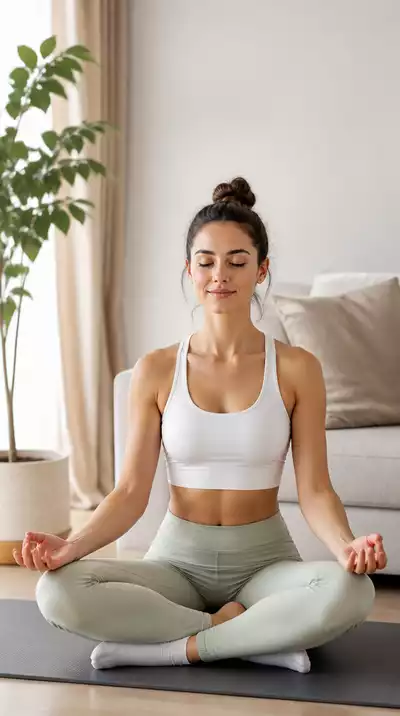 User engaging in healthy practices at home