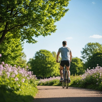 Person enjoying a steady-state cardio workout outdoors