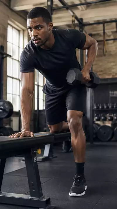 User working out in a fitness environment