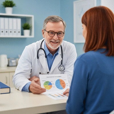 Doctor consulting with a patient about cholesterol management