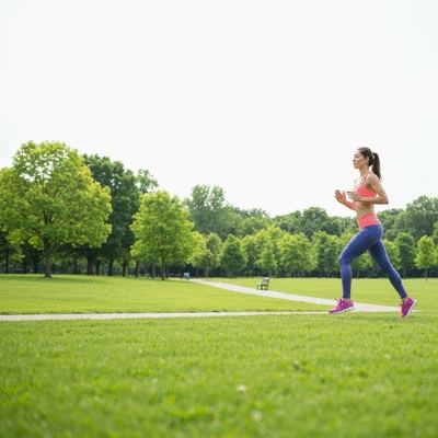 User exercising in a park