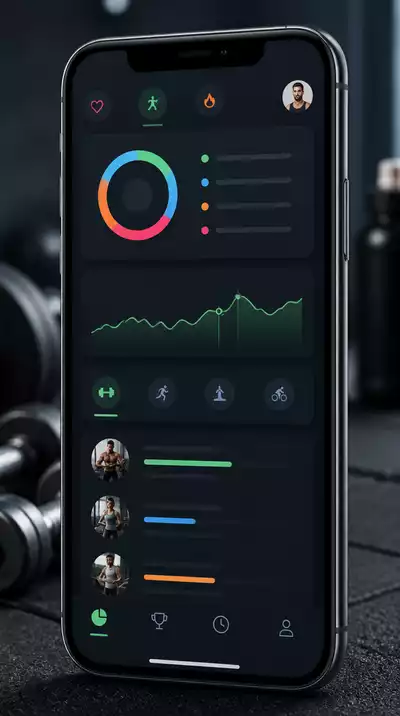 Digital fitness app mockup