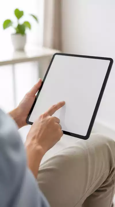 User submitting online form on tablet
