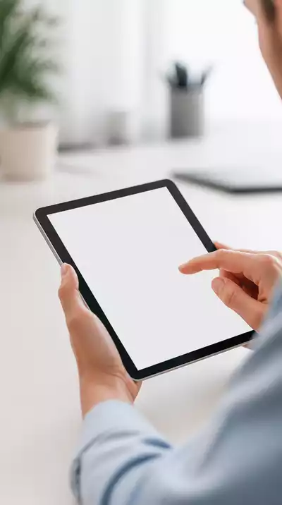 User submitting online form on tablet