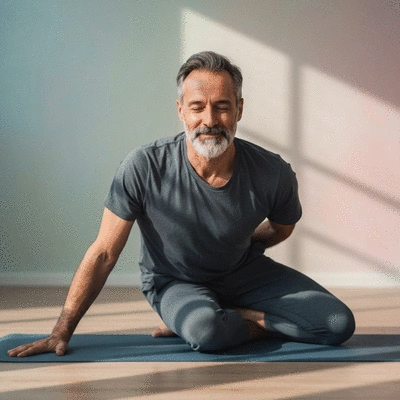 Individual practicing yoga for stress relief