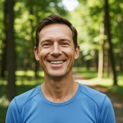 Happy person with a healthy smile, symbolizing overall wellness