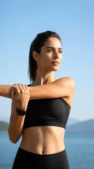 User exercising outdoors