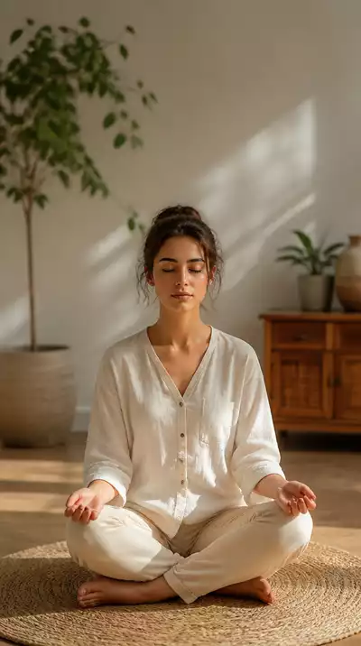 User practicing mindfulness during transitions