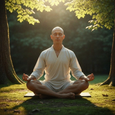 Person meditating peacefully to enhance emotional strength, no text, no words, no typography