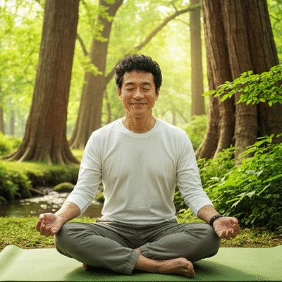 Embracing self-compassion in a serene setting