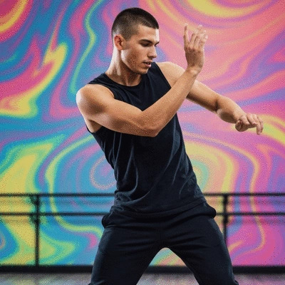 User enjoying dance fitness